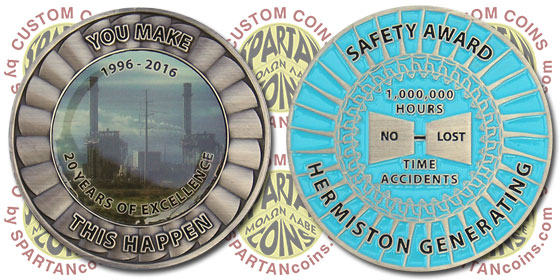 High relief 3D metal plus photographic printing together on a custom coin