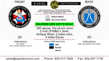 Ensco Project Alice custom challenge coin